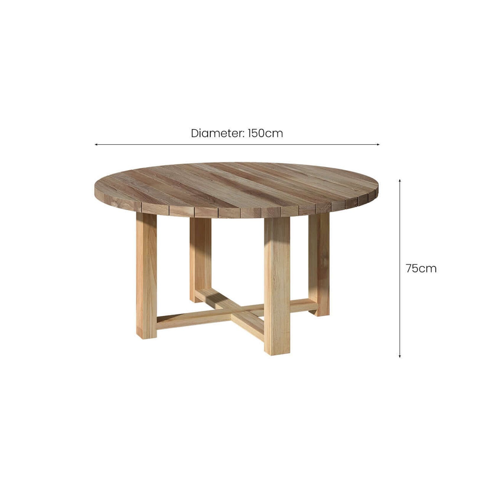 Oasis Teak Round Dining Table 150cm gallery detail image