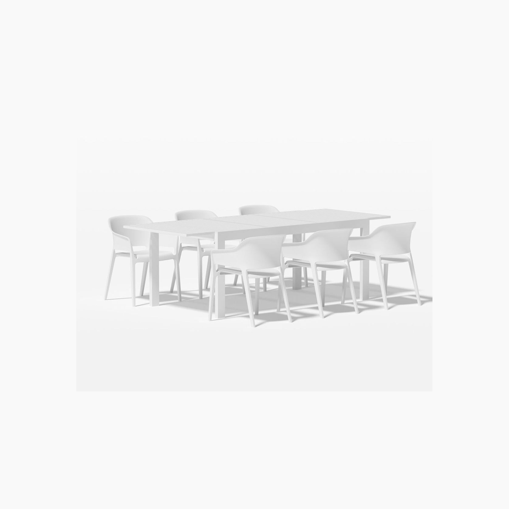 Cumulus Extension Table With Anna Chairs 7-Piece Outdoor Dining Set gallery detail image