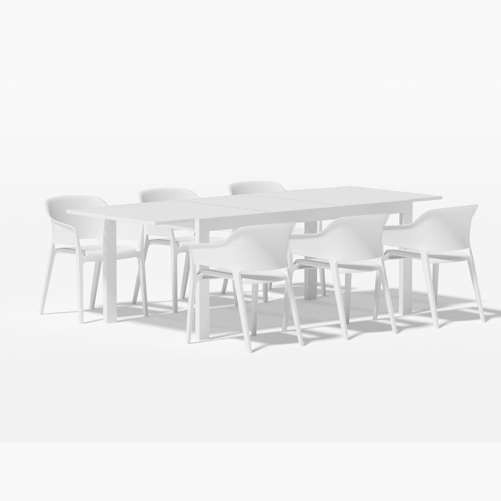 Cumulus Extension Table With Anna Chairs 7-Piece Outdoor Dining Set gallery detail image