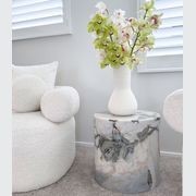 Rounded Side Table - Milky Blue Marble | Natural Stone Co. gallery detail image