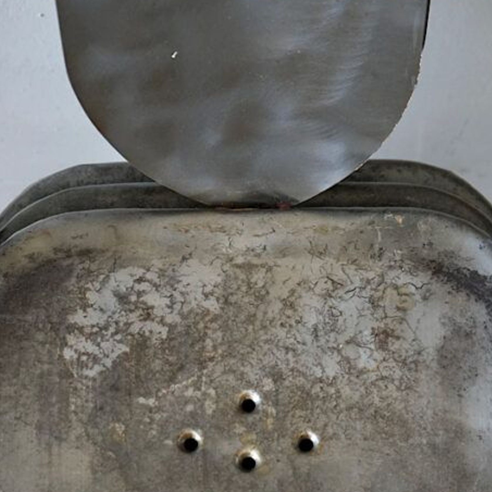 Set of 4 French Industrial Steel Chairs gallery detail image