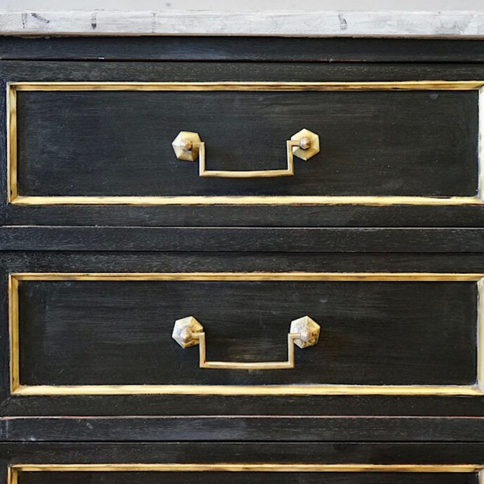 French Louis XVI Black Commode gallery detail image