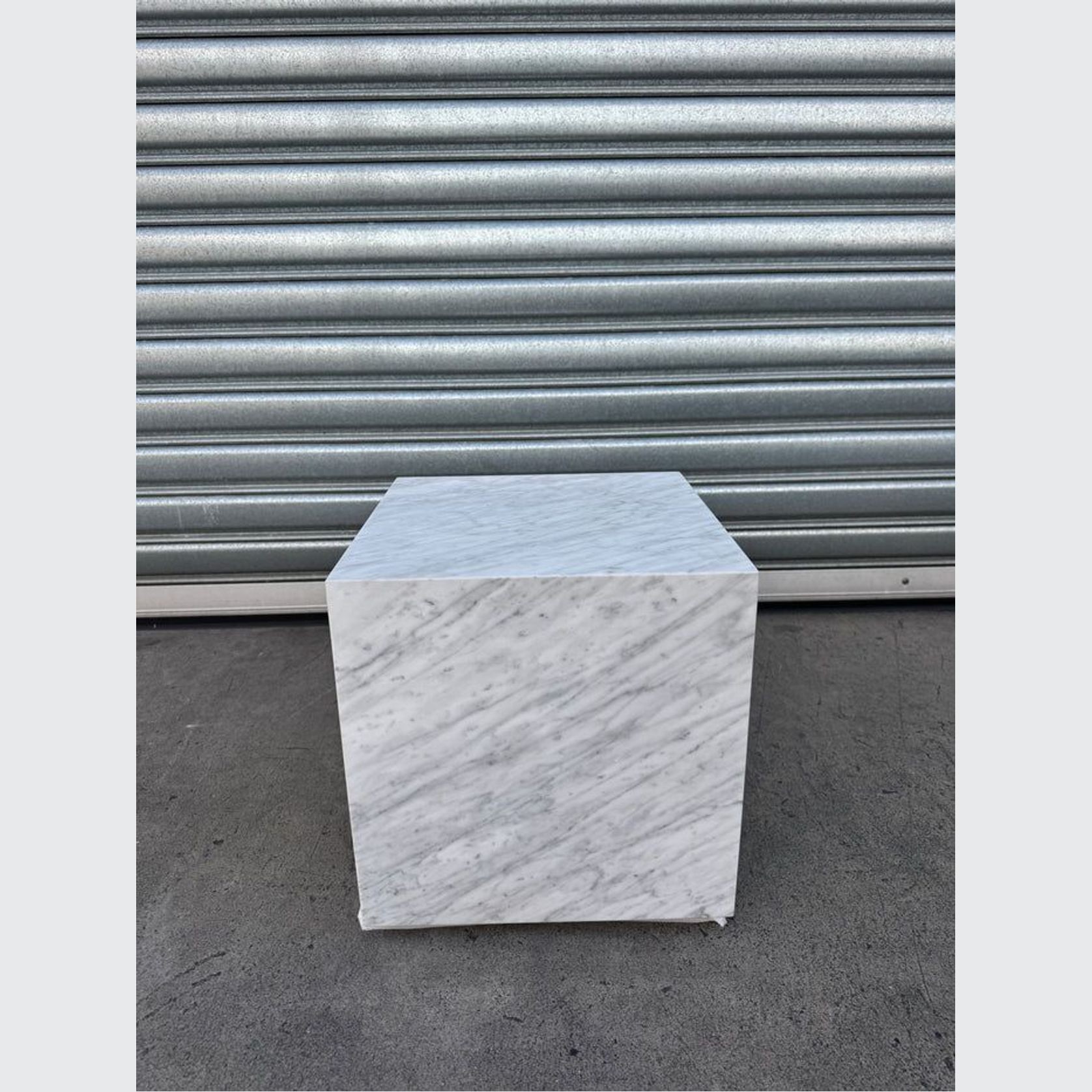 Cube Side Table - Carrara Marble | Natural Stone Co. gallery detail image