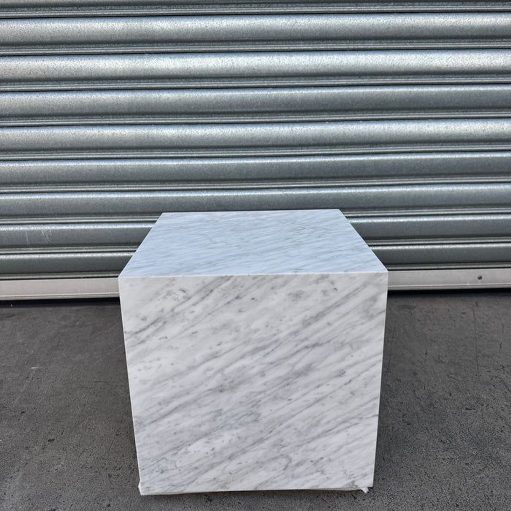 Cube Side Table - Carrara Marble | Natural Stone Co. gallery detail image