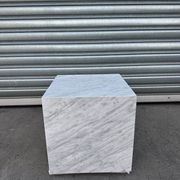 Cube Side Table - Carrara Marble | Natural Stone Co. gallery detail image