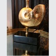 Vintage Brass Nautilus Shell Table Lamp C.1970 gallery detail image