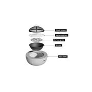 Round MgO Fire Pit Bowl with BBQ Grill Rack, Spark Guard -60cm gallery detail image