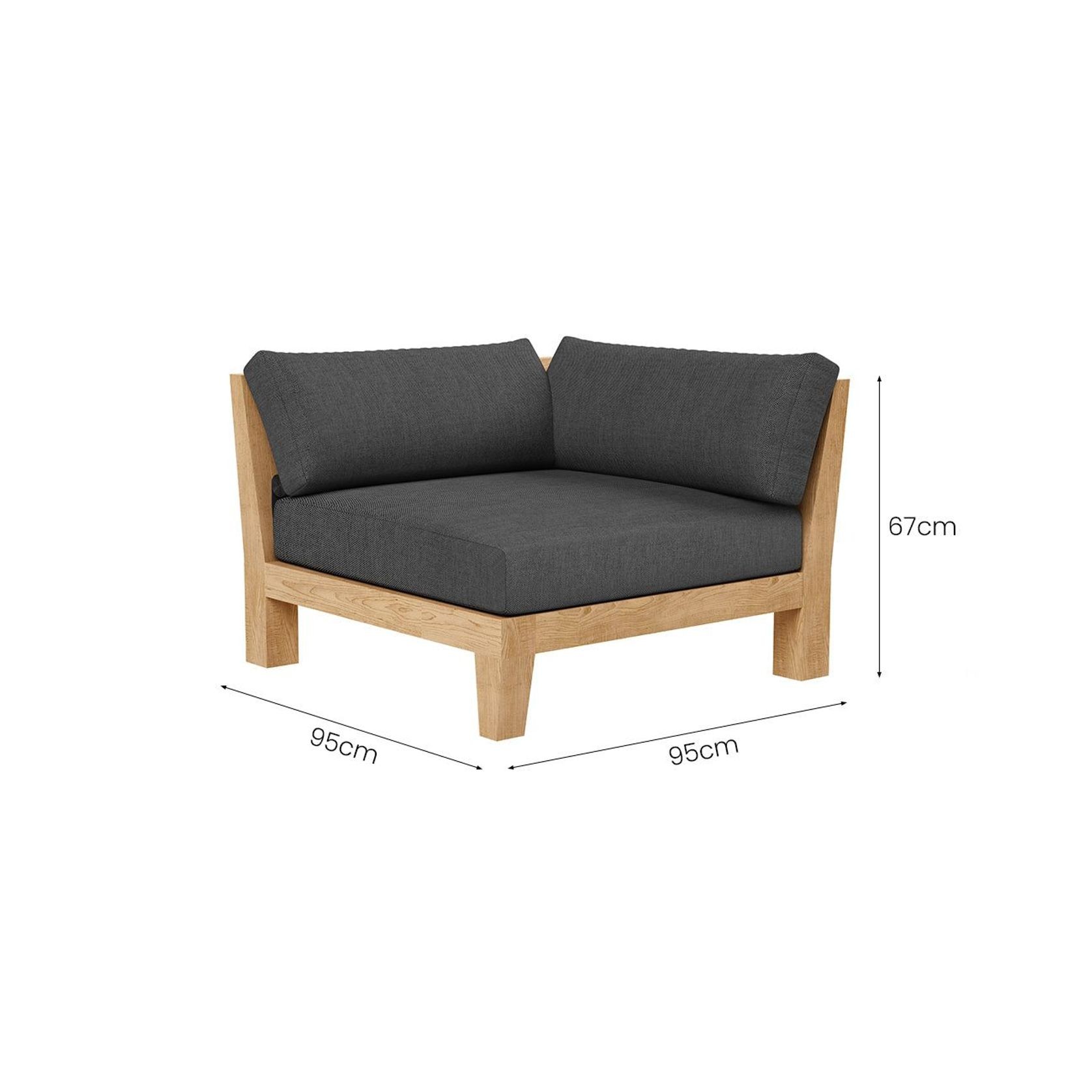 Newport Teak Outdoor Corner Chair gallery detail image