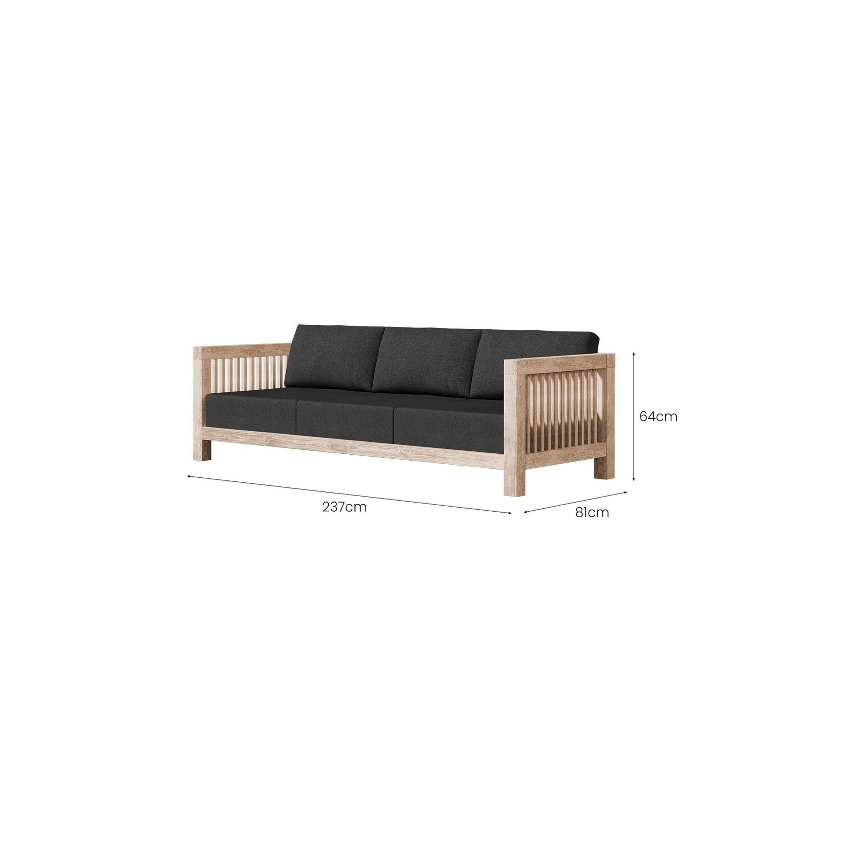 Cardrona Teak Three Seater Sofa gallery detail image