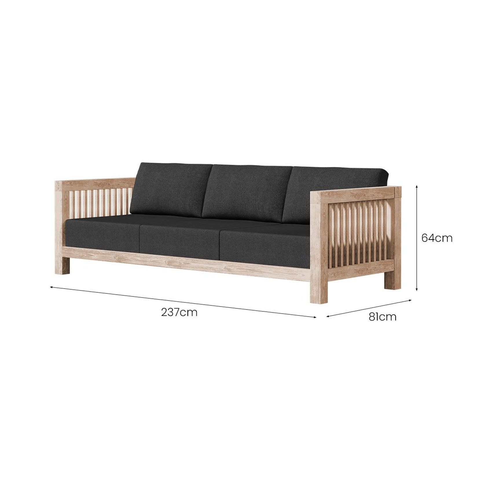 Cardrona Teak Three Seater Sofa gallery detail image