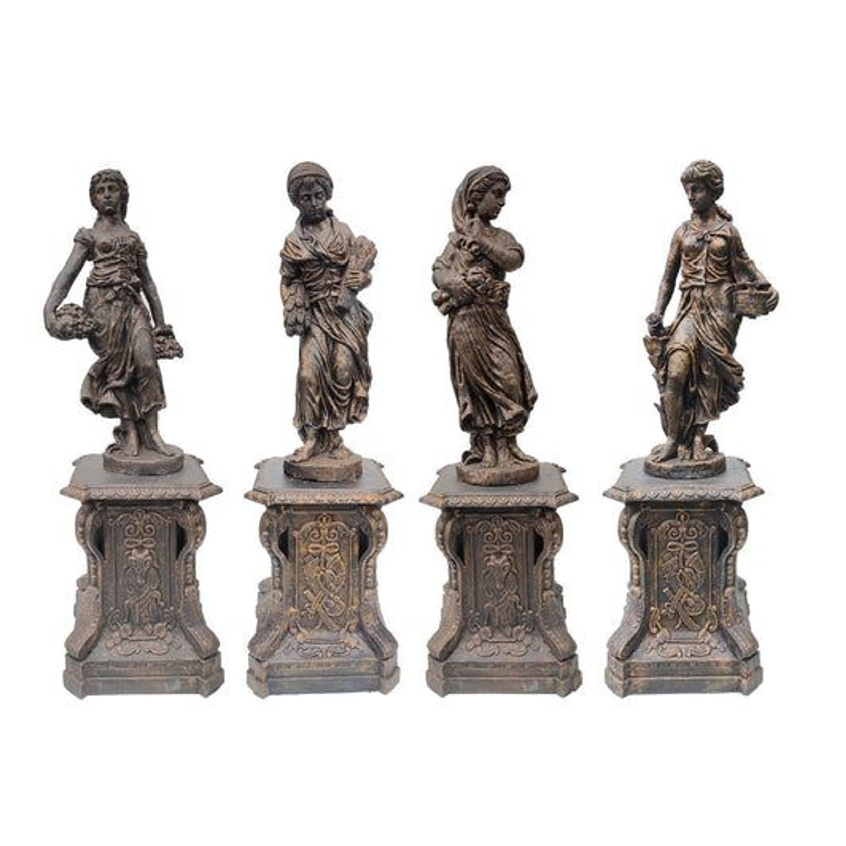 Set of 4 Cast Iron Statues gallery detail image