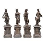 Set of 4 Cast Iron Statues gallery detail image