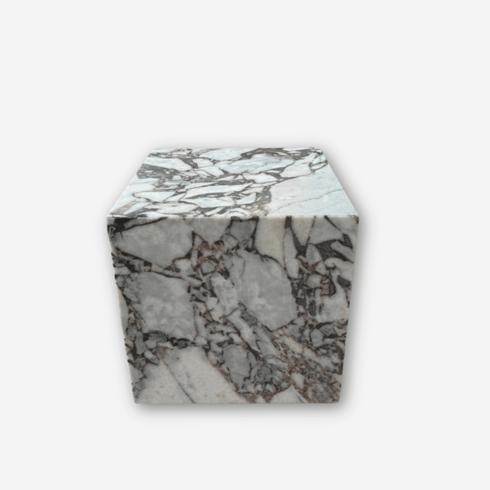 Cube Side Table - Milky Bleu Marble | Natural Stone Co. gallery detail image