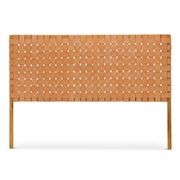 Lazie Leather Strapping Bedhead | Teak & Natural Tan gallery detail image