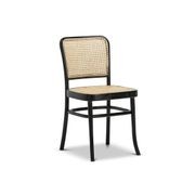 Prague Solid Teak Bentwood Cane Dining Chair | Black & Natural | Set of 2 gallery detail image