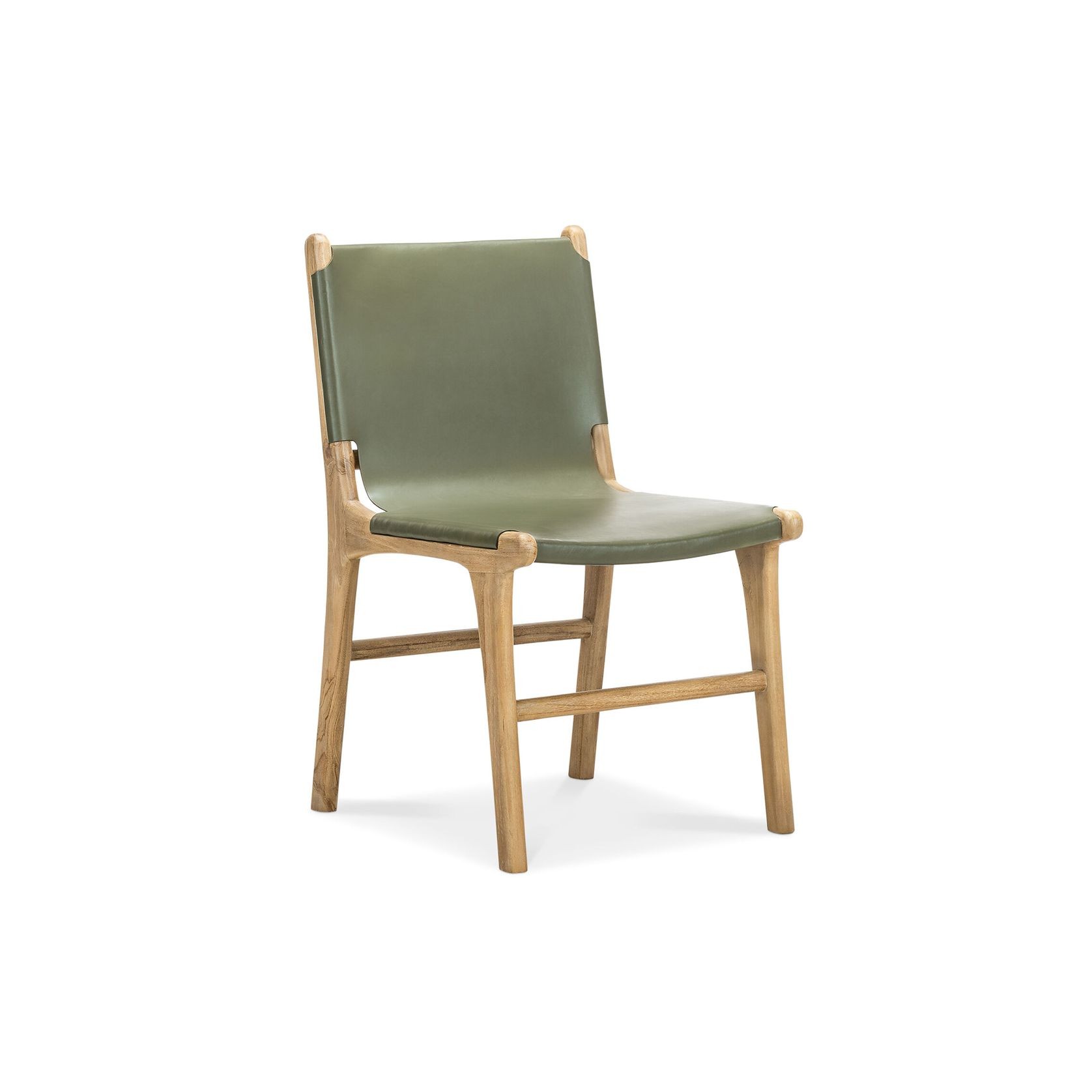 Lazie Leather Sling Dining Chairs | Olive Green gallery detail image