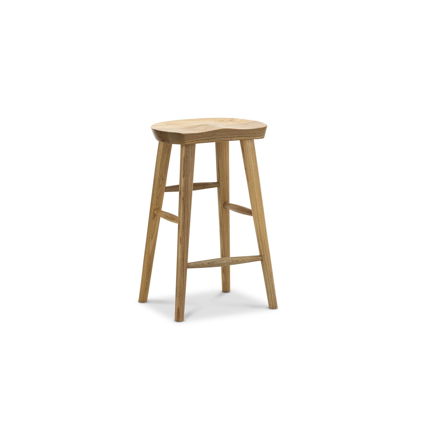 Kuni Tractor Seat Solid Barstool | 65cm | Natural gallery detail image