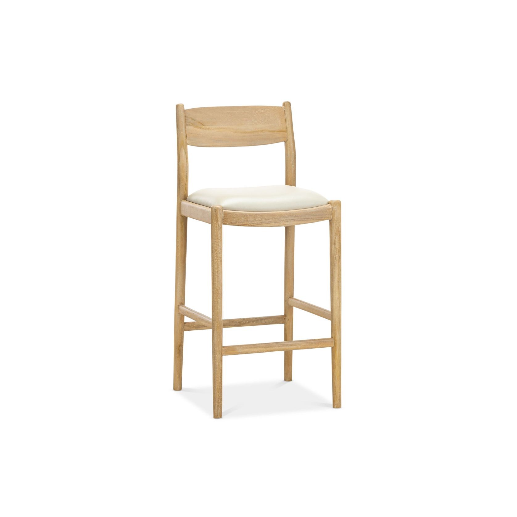 Calum Leather High Back Counter Barstool | Ivory Cream gallery detail image