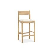 Calum Leather High Back Counter Barstool | Ivory Cream gallery detail image
