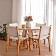Casey Flat Leather Dining Chair | Set of 2 | White gallery detail image