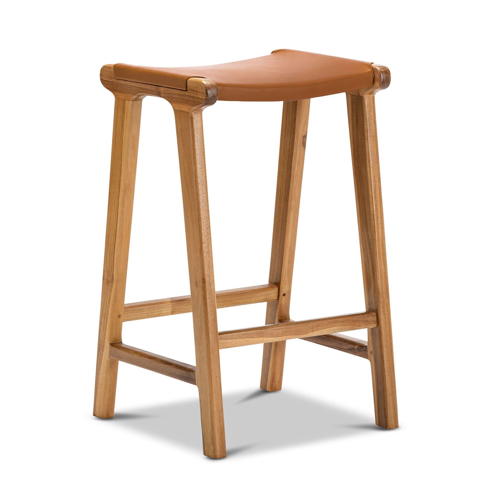 Casey 67cm Flat Leather Barstool | Coco Tan gallery detail image