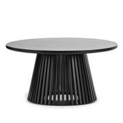 Pedie 80cm Round Slat Coffee Table | Black Teak gallery detail image