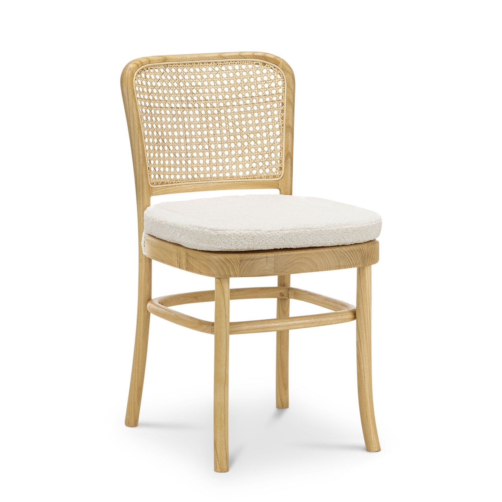 Prague Dining Chair | Cream Boucle & Natural | Set of 2 gallery detail image