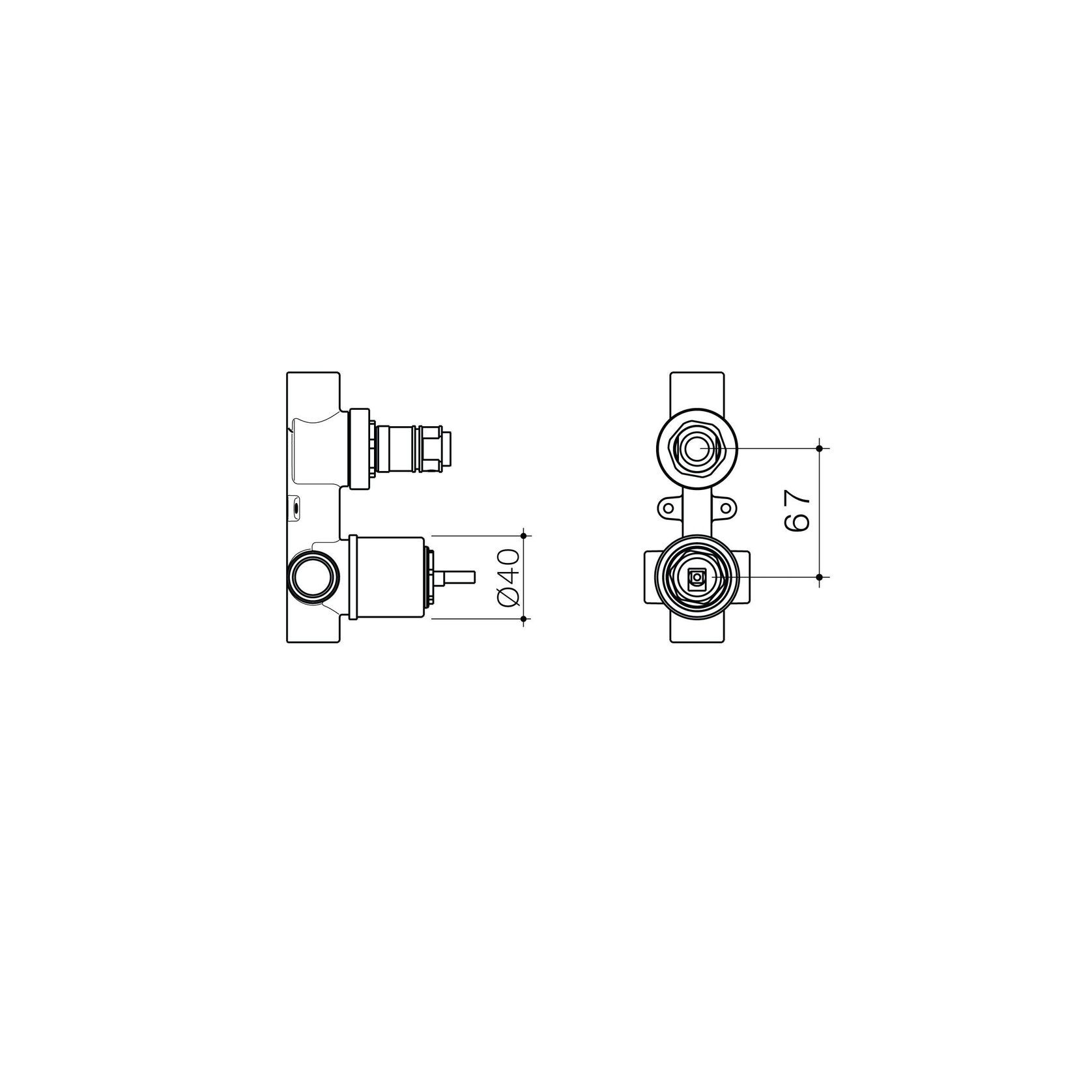Caroma EasySwitch Universal Mixer Diverter Inwall Body gallery detail image