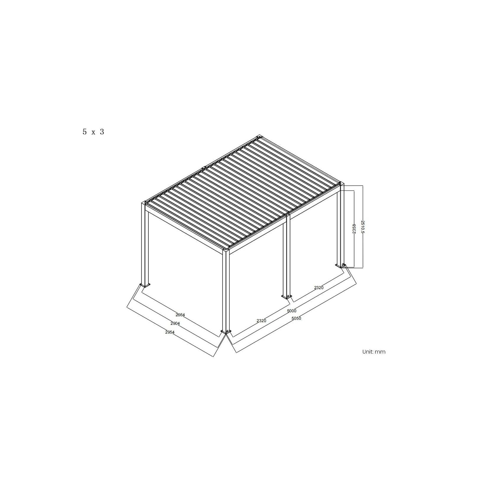 Baltic Manual Freestanding Louvre Roof Aluminium Pergola gallery detail image