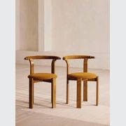 Soho Home | Pair Of Zita Dining Chairs | Boucle Mustard gallery detail image