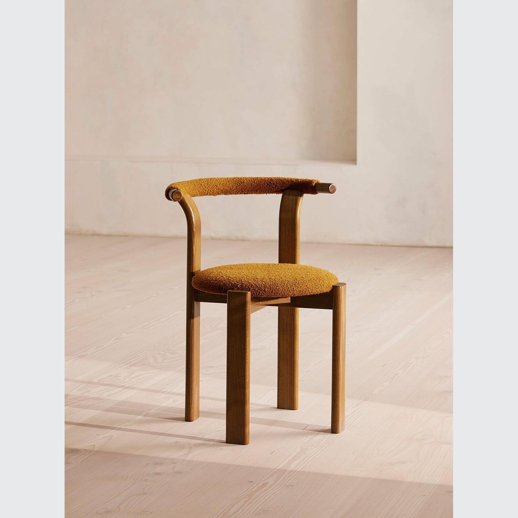 Soho Home | Pair Of Zita Dining Chairs | Boucle Mustard gallery detail image