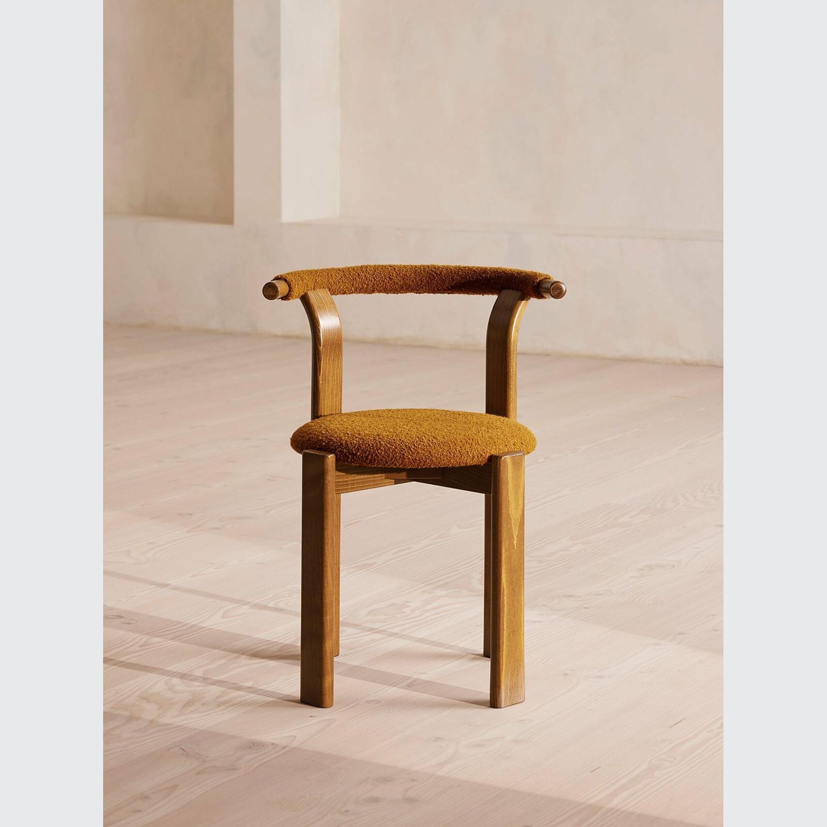 Soho Home | Pair Of Zita Dining Chairs | Boucle Mustard gallery detail image