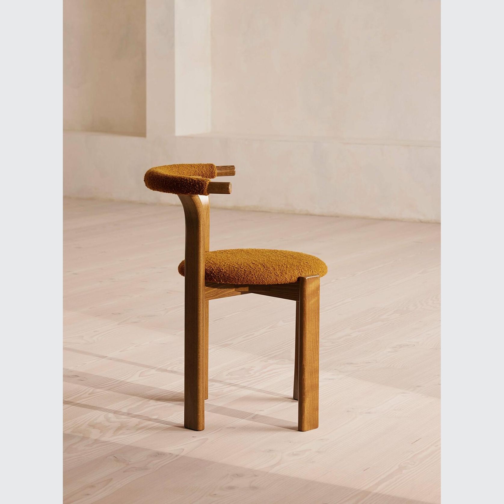 Soho Home | Pair Of Zita Dining Chairs | Boucle Mustard gallery detail image