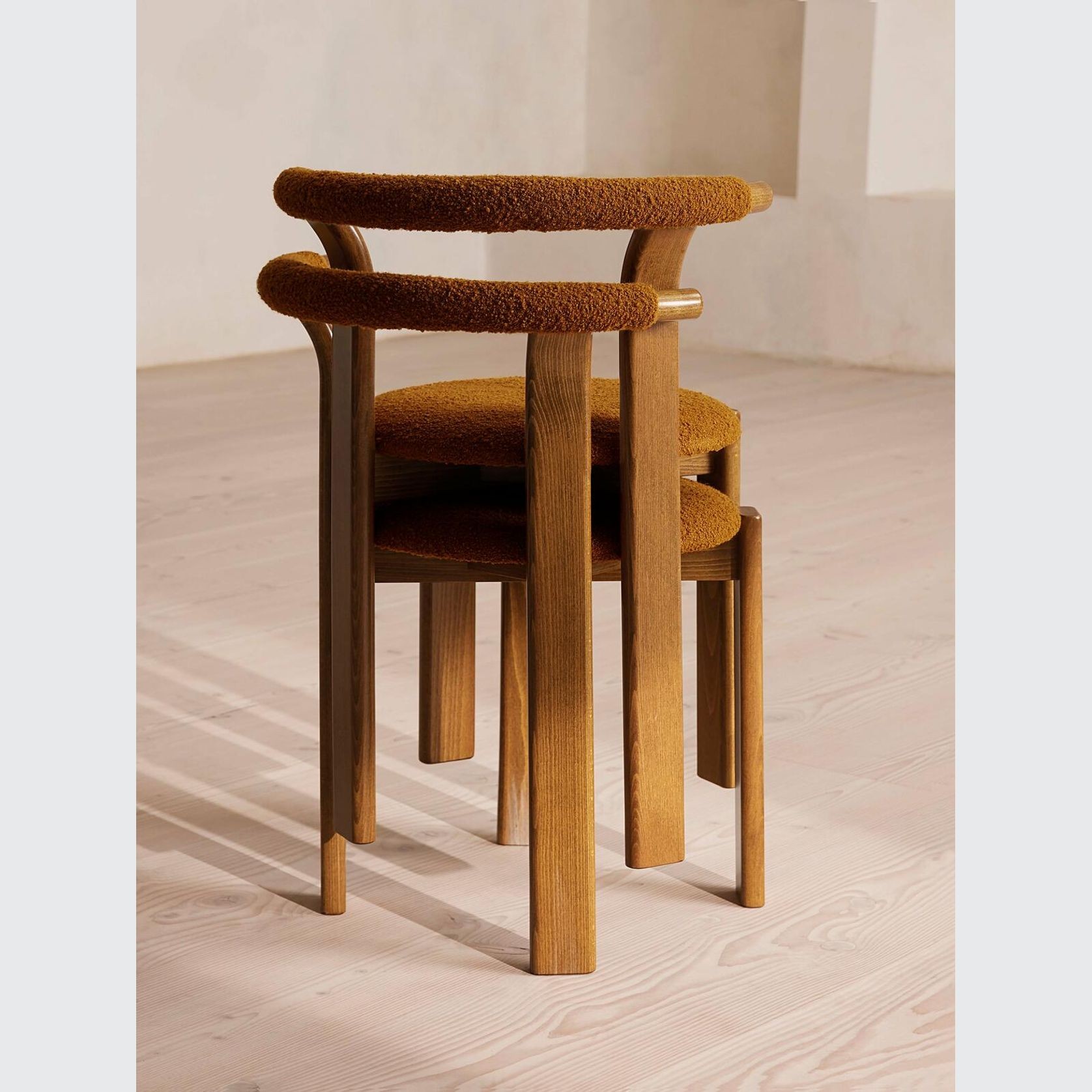 Soho Home | Pair Of Zita Dining Chairs | Boucle Mustard gallery detail image