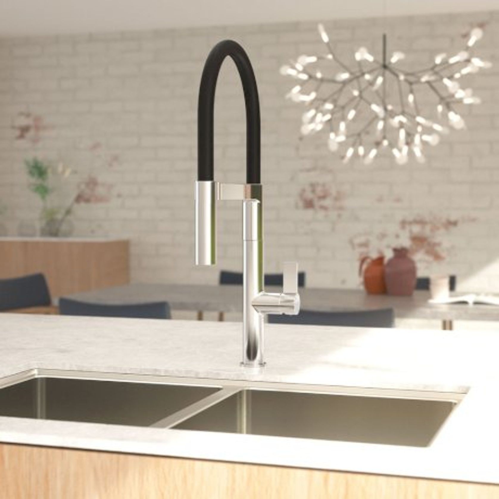 Caroma Liano II Pull Down Sink Mixer - Black Matte gallery detail image