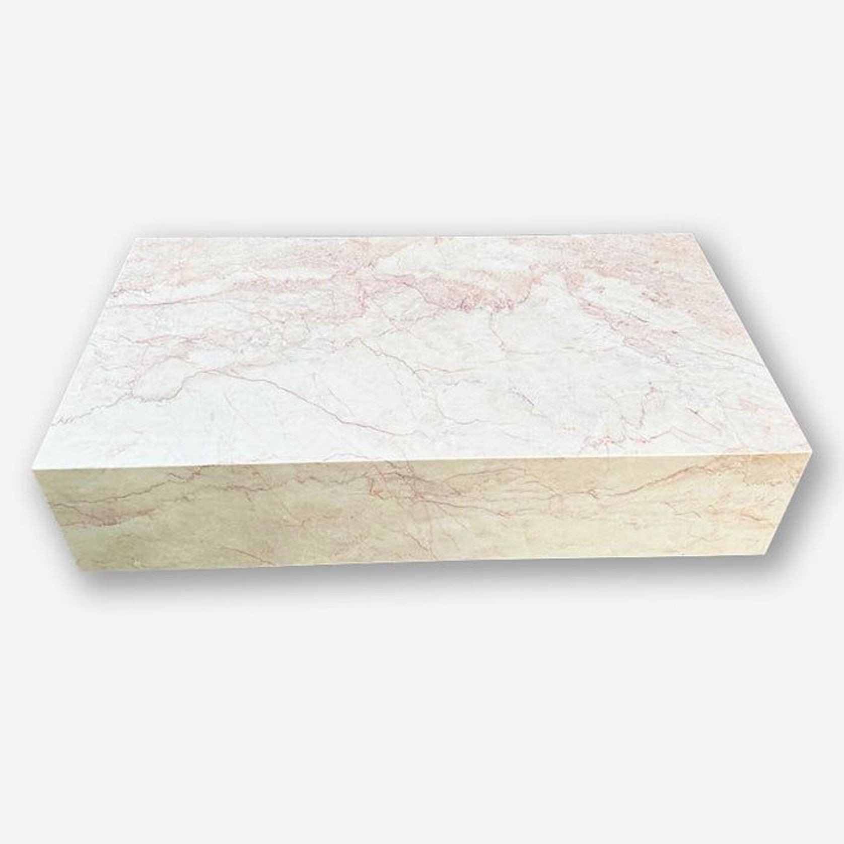 Block Coffee Table - Cream Rosa Marble - Large | Natural Stone Co. gallery detail image