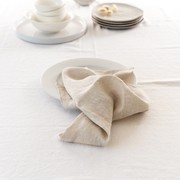 100% French Flax Linen Napkin- Set of 4 Natural Oat gallery detail image