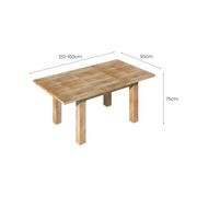 Stretch Outdoor Teak Dining Extension Table 120-160 X 100cm gallery detail image