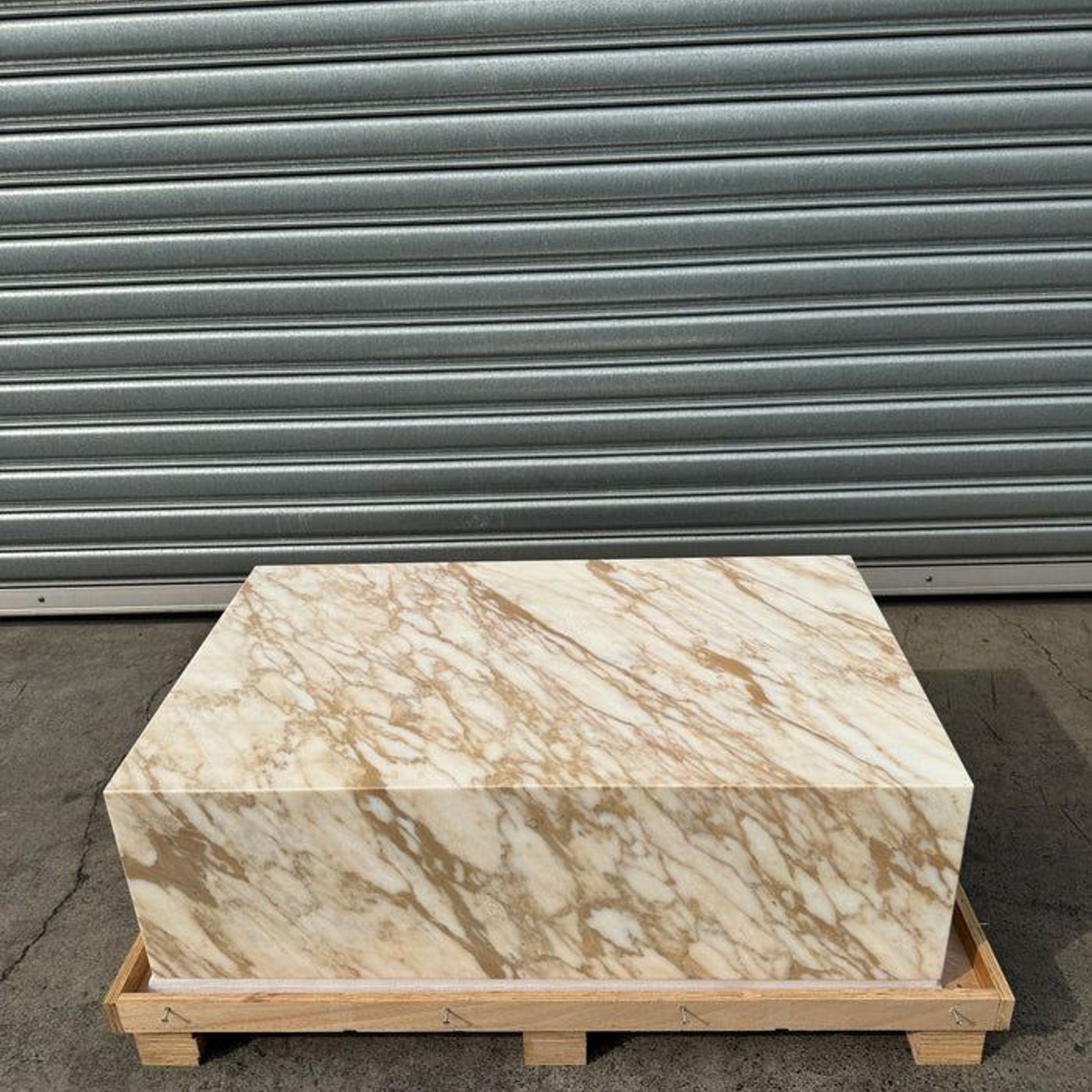 Block Coffee Table - New Gold Calacatta | Natural Stone Co. gallery detail image
