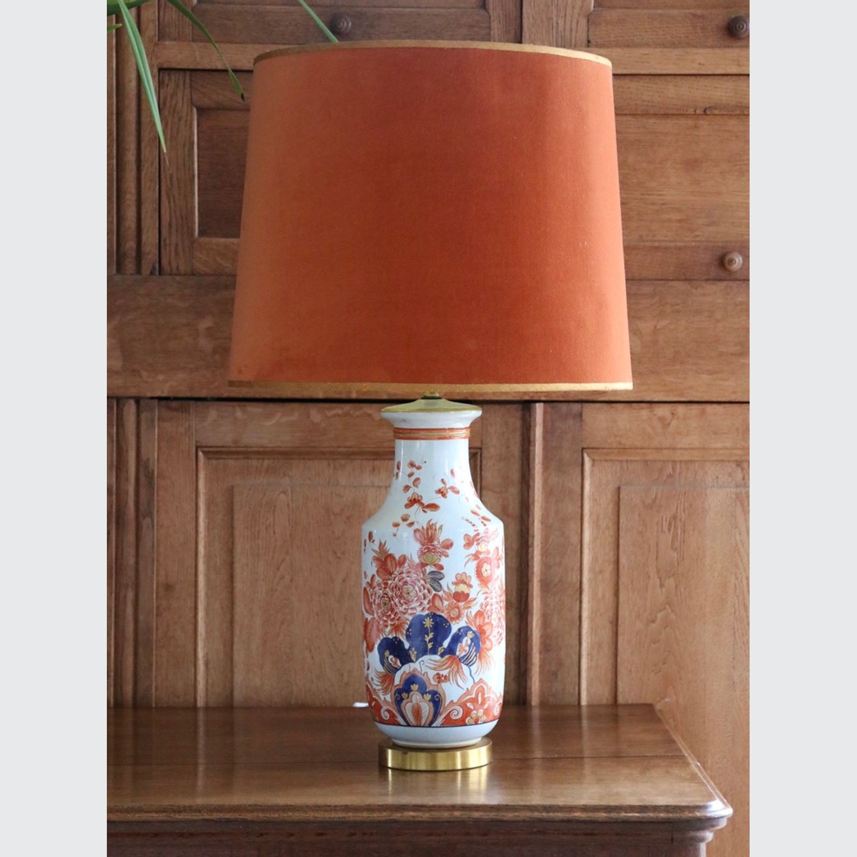 A Mid Century Royal Delft Imari Pijnacker Vase Lamp gallery detail image