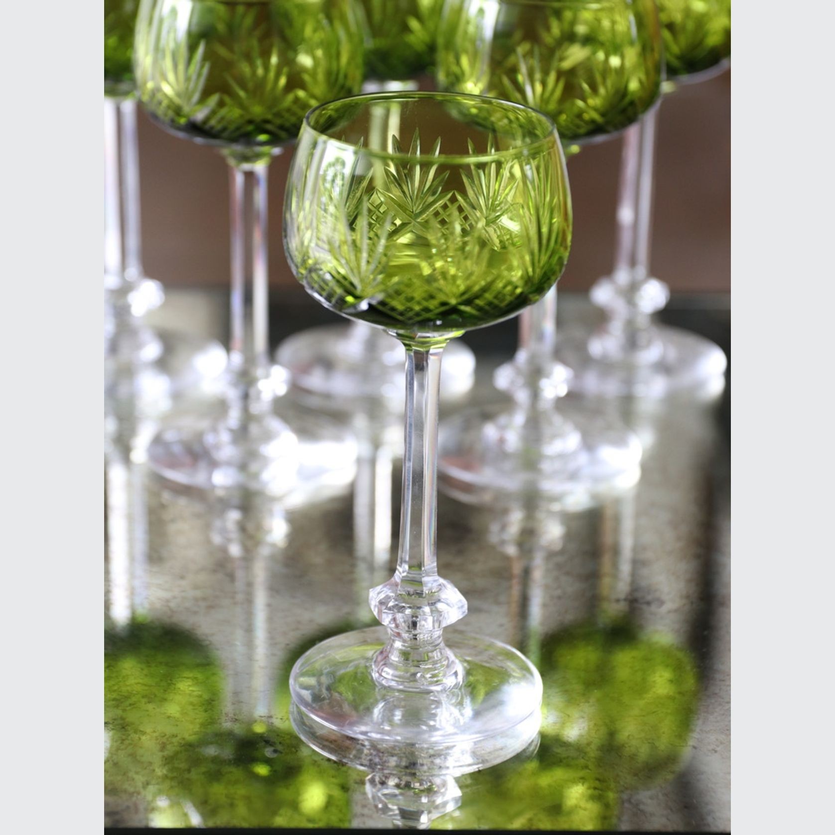 Set of Val St Lambert 'Anvers' Hock Wine Glasses gallery detail image