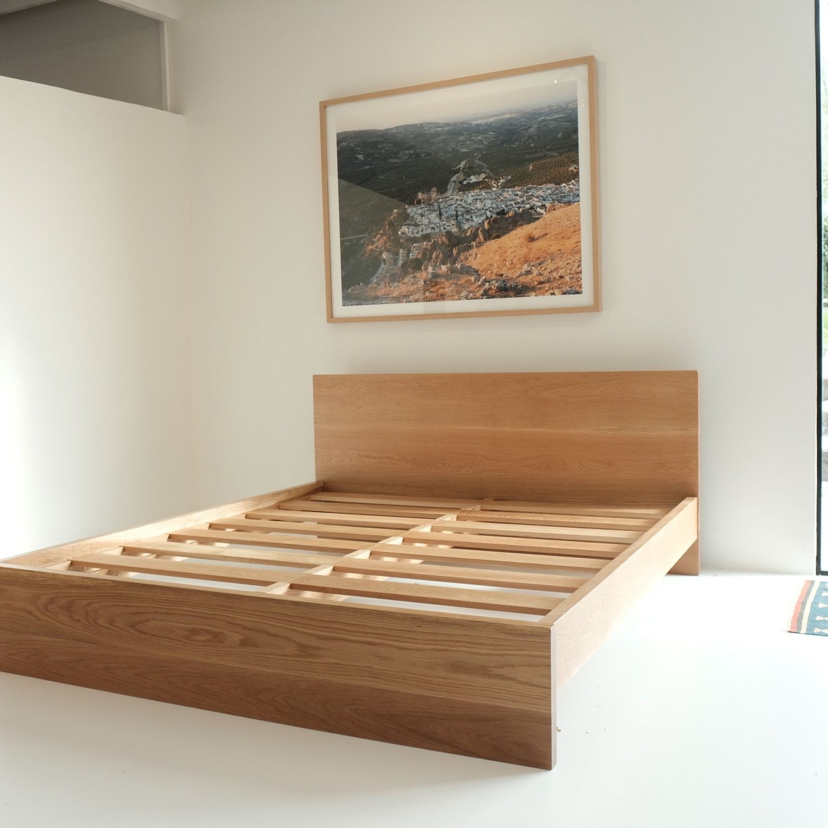 Solid Oak Timber Bed gallery detail image