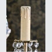 Pair Of Lead Crystal And Brass three Arm Lamps gallery detail image