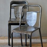 Set of 4 French Industrial Steel Chairs gallery detail image