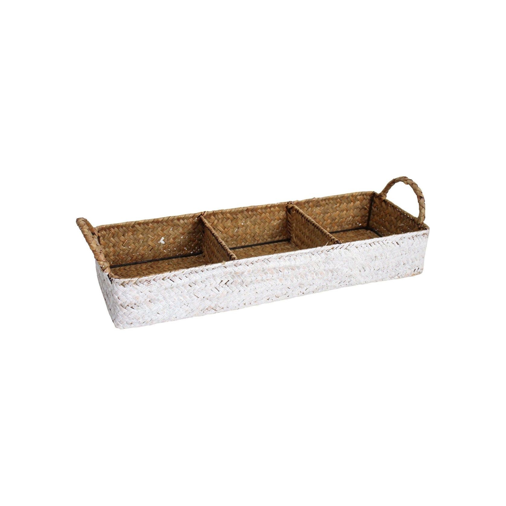 Storage Tray Triple Nat/White gallery detail image