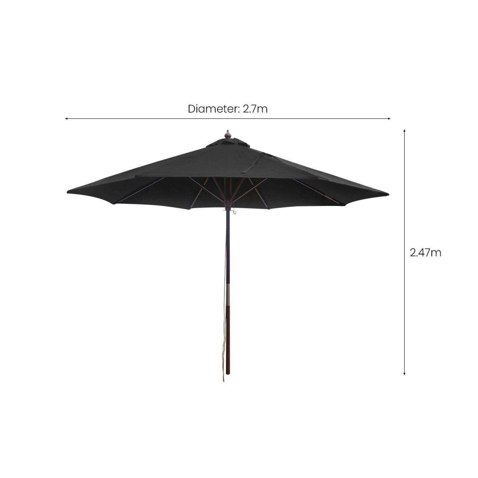Nile 2.7m Sunbrella Round Market Umbrella gallery detail image