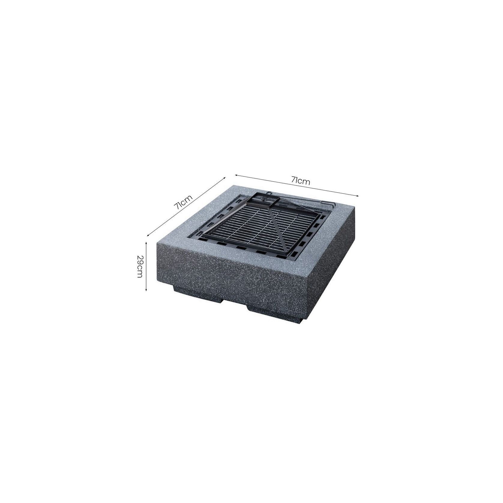 Mgo Square Fire Pit with BBQ Grill Rack, Spark Guard gallery detail image