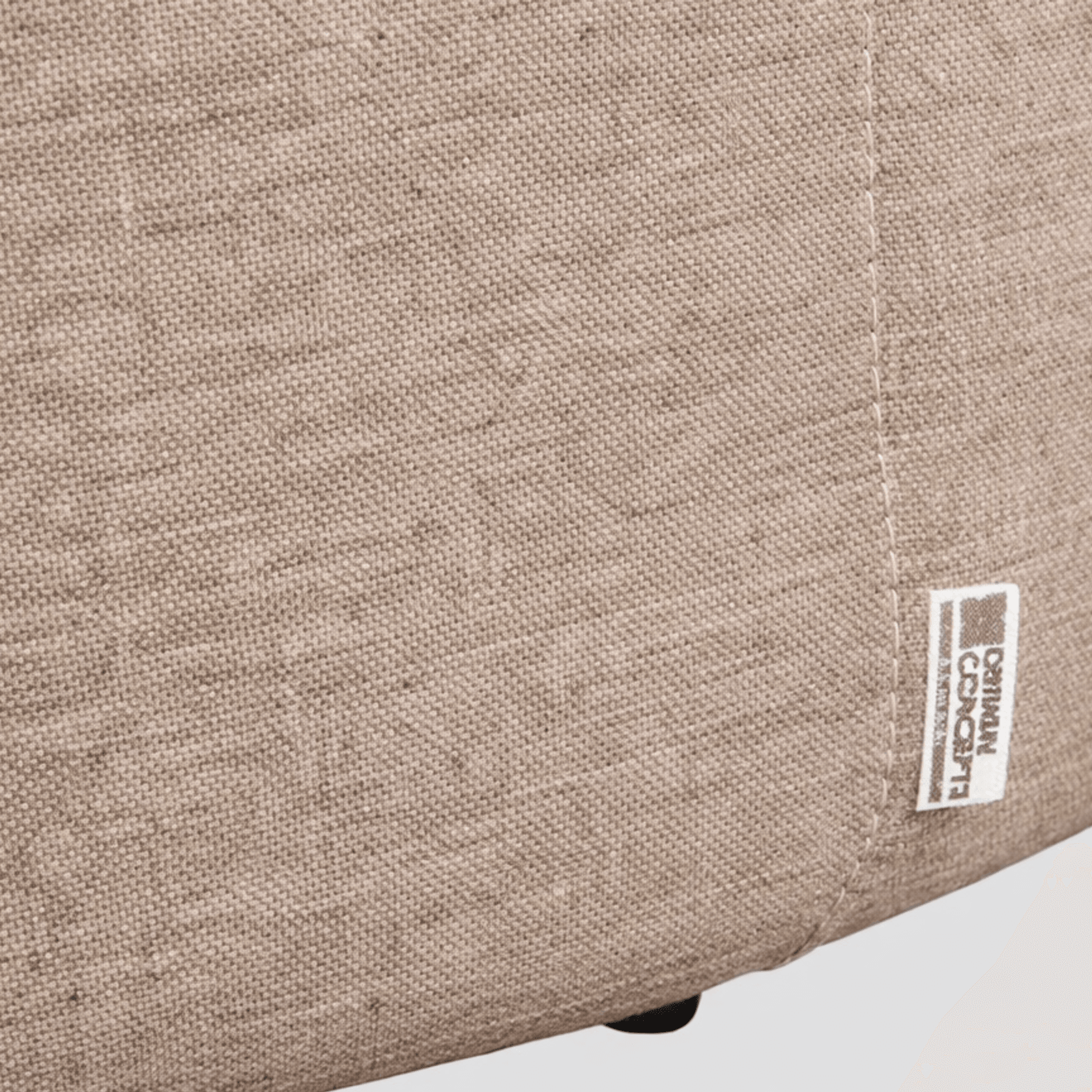 SUNBRELLA ROUND POUF OTTOMAN - TAUPE CHINE gallery detail image
