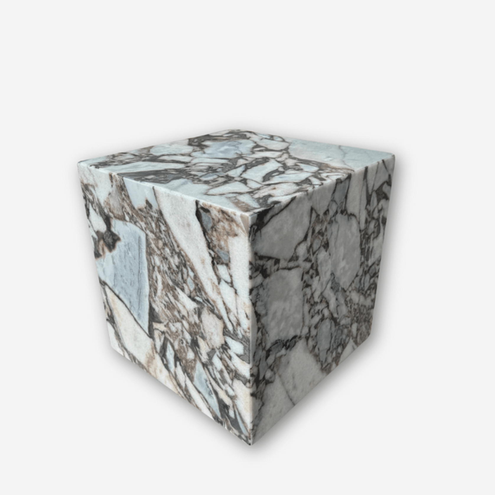 Cube Side Table - Milky Bleu Marble | Natural Stone Co. gallery detail image
