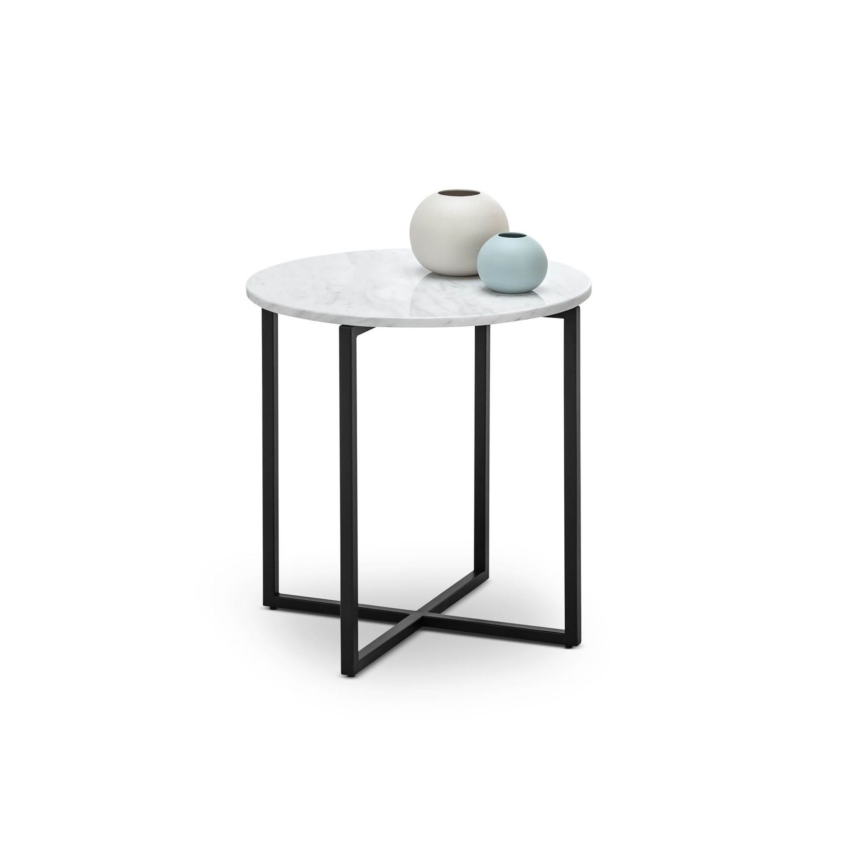 Ellie Marble Round Side Table | White & Black gallery detail image